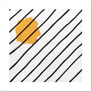 Sun Lines Black in Pattern Posters and Art